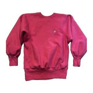 VINTAGE Pink 90s Champion S Reverse Weave‎ Pullover Sweatshirt Crewneck Made USA